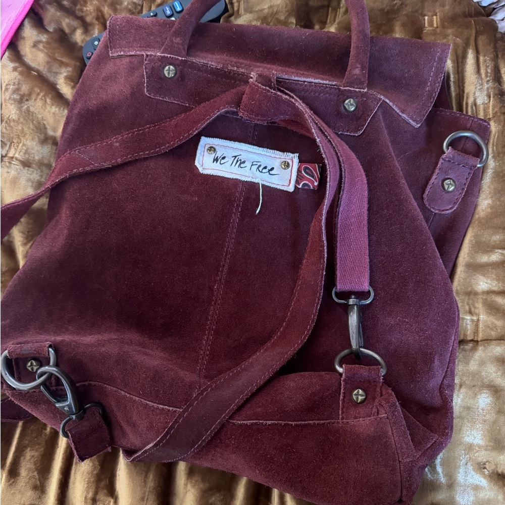Free People burgundy convertible bag backpack.